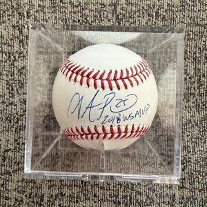 Steve Pearce signed baseball 2018 World Series MVP in protective case